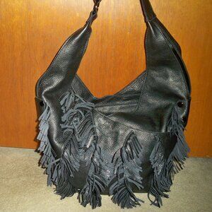 Hammitt Tom Vibrato Black Fringe Handbag Gunmetal Hardware, NWOT!!  $575 *RARE*